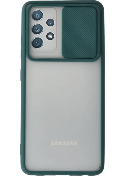 Samsung Galaxy A72 Kılıf Palm Buzlu Kamera Sürgülü Silikon - Yeşil - ALVN1439-1247