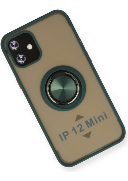 iPhone 12 Kılıf Montreal Yüzüklü Silikon Kapak - Yeşil - ALVN6820-8183 modelleri