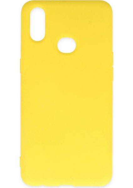 Samsung Galaxy A10S Kılıf Nano Içi Kadife Silikon - Sarı - ALVN8720-6146