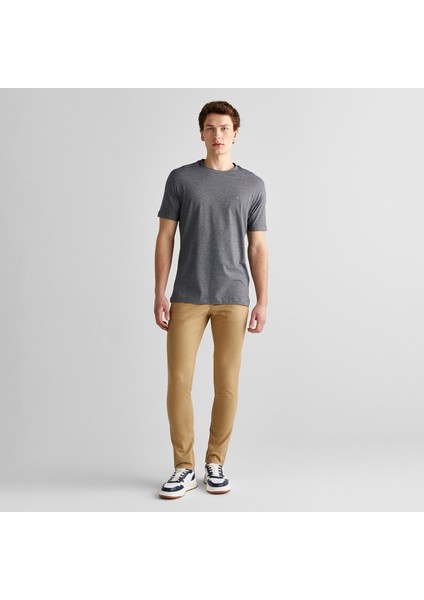 Erkek Lacivert Regular Fit Bisiklet Yaka Çizgili T-Shirt modelleri