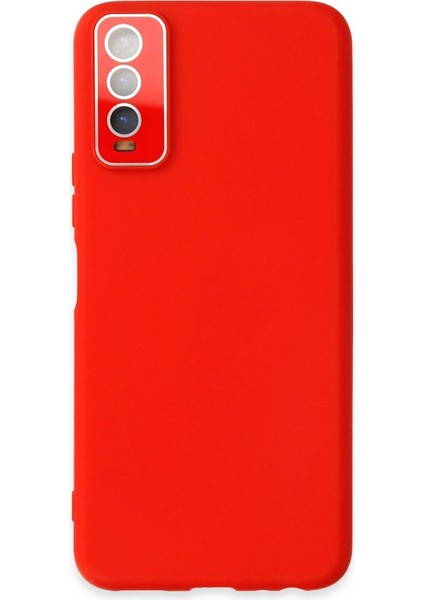 Vivo Y11S Kılıf Lansman Glass Kapak - Kırmızı - ALVN7409-5449