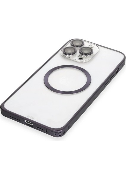 iPhone 14 Pro Kılıf Metal Bumper Magneticsafe Kapak - Derin Mor - ALVN8966-5754 indirimleri