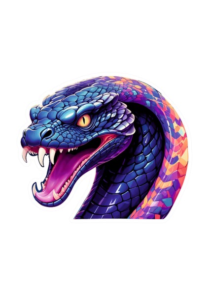 5 Adet 10X10 cm Yılan Sticker Araba Motor Kask Defter Masa