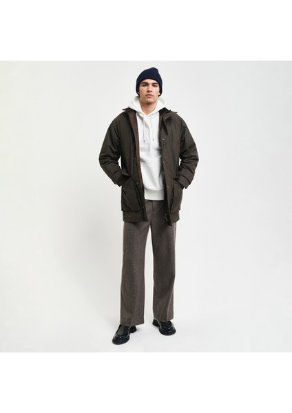 Erkek Beyaz Regular Fit Kapüşonlu Logolu Sweatshirt fırsatları