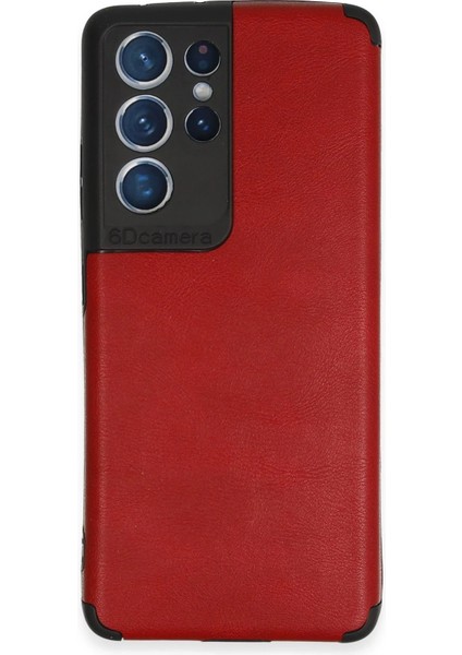 Samsung Galaxy S21 Ultra Kılıf Loop Deri Silikon - Kırmızı - ALVN9962-9908