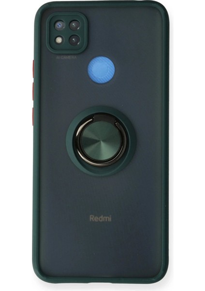 Xiaomi Redmi 9c Kılıf Montreal Yüzüklü Silikon Kapak - Yeşil - ALVN1529-7985