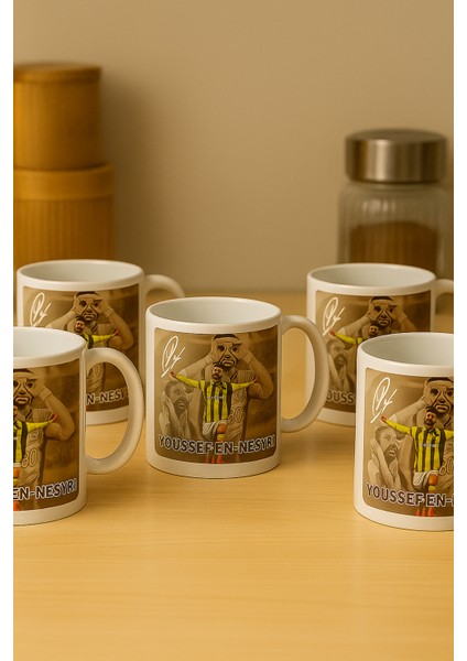 5 Li Paket Youssef Fenerbahçe Baskı Kahve Kupa Bardak