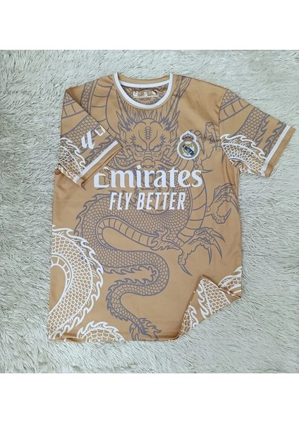 R.e.a.l M.a.d.r.i.d 2024/25 Dragon Desenli Özel Konsept Forması (Gold) modelleri