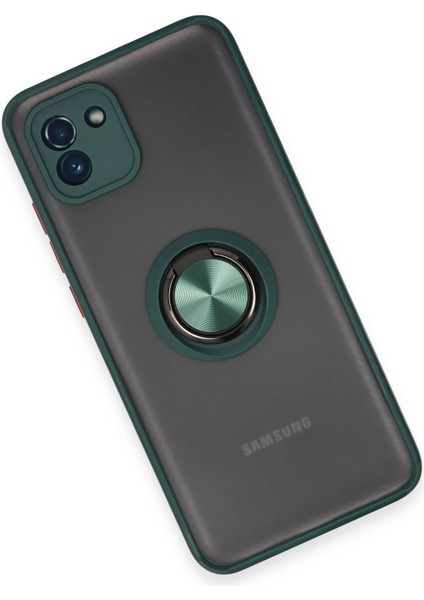 Samsung Galaxy A03 Kılıf Montreal Yüzüklü Silikon Kapak - Yeşil - ALVN5692-3035 modelleri