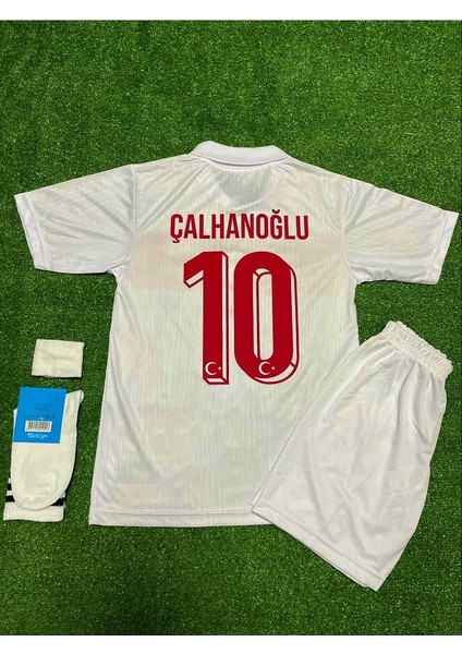Türkiye Milli Takımı Euro 2024 Hakan Çalhanoğlu Çocuk Forması 4'lü Set Beyaz