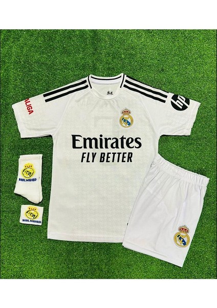Real Madrid 2024-25 Yeni Sezon Jude Bellingham Iç Saha Çocuk Forması 4'lü Armalı Set fiyatları
