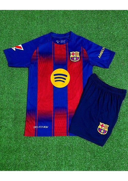Barcelona 2025-26 Yeni Sezon Iç Saha Lamine Yamal Çocuk Forması 2'li Set fiyatları