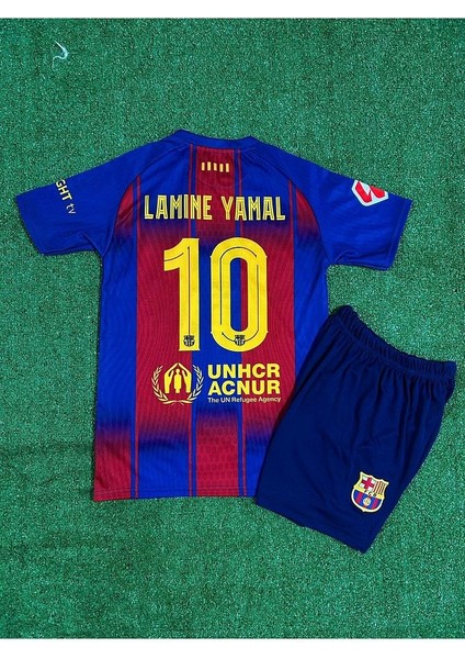 Barcelona 2025-26 Yeni Sezon Iç Saha Lamine Yamal Çocuk Forması 2'li Set modelleri