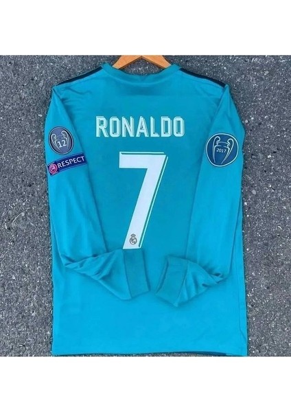 R.e.a.l M.a.d.r.i.d 2017/18 Sezonu Cristiano Ronaldo Röveşata Uzun Kol Nostalji Forması