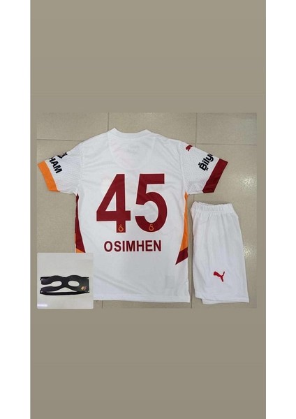 G.â.l.at.â.s.a.r.â.y 2024/25 V.î.c.t.o.r.-O.s.î.m.h.ê.n Beyaz Çocuk Forması 5'li Set Maske modelleri