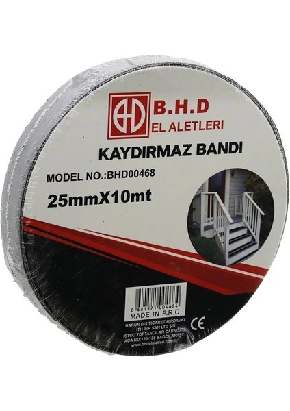 25MM x 10MT Kaydırmaz Siyah Bant