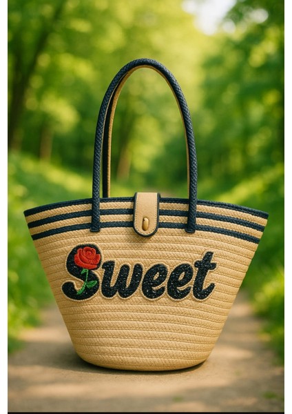 Hasır Çanta Kadın Çantası Şık Görünümlü Özgün Tasarım fiyatları