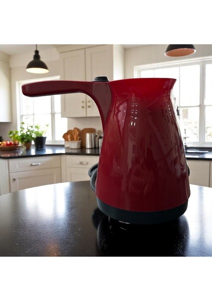 Maisone Kırmızı Elektrikli Cezve 4 Fincan Kapasiteli Hızlı ve Taşma Önleyicili Türk Kahvesi Makinesi fırsatları