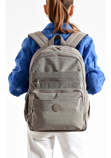 Bolsas 1095 Su Geçirmez Ithal Krinkıl Kumaş Laptop Bölmeli Okul ve Günlük Sırt Çantası Vizon fiyatları