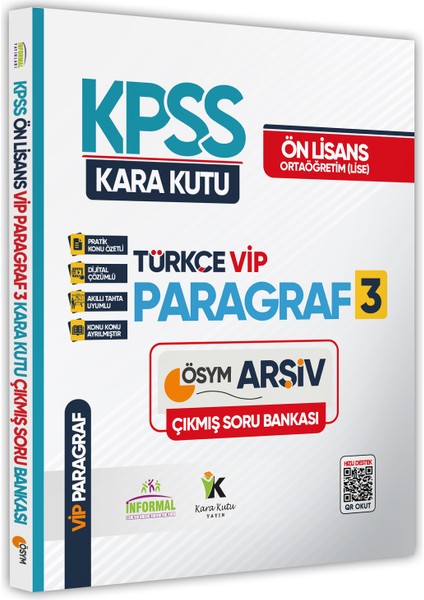 Kpss Önlisans/ortaöğretim Kara Kutu Türkçe Paragraf 3lü Altın Set Çıkmış Soru Bankası Dijital Çözümlü fırsatları