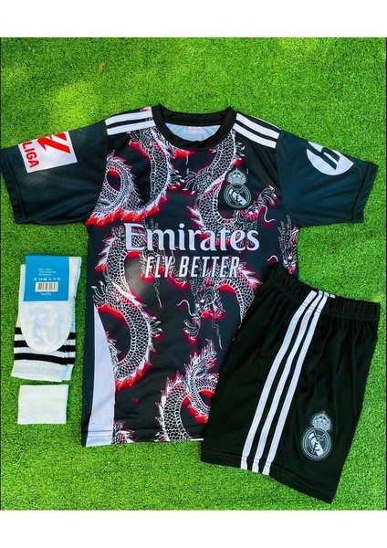 R.e.a.l.m.a.d.r.i.d 2024/25 Yeni Sezon Jude Bellingham Konsept Çocuk Forması 4'lü Set (Black-Red) fiyatları