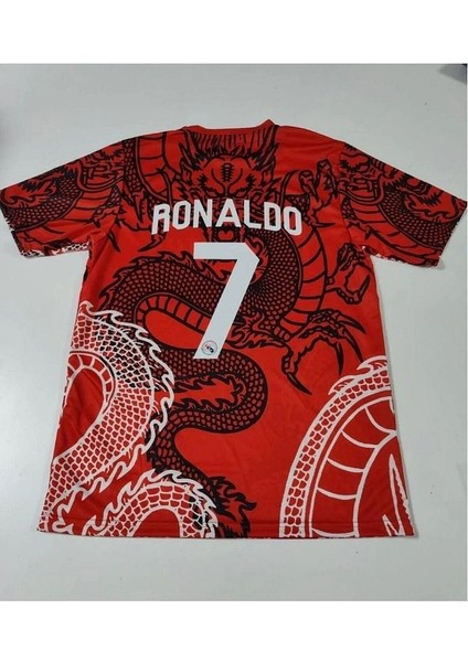 R.e.a.l M.a.d.r.i.d 2023/24 Yeni Sezon Cristiano Ronaldo Ejderha Motifli Özel Konsept Forması (Red) modelleri