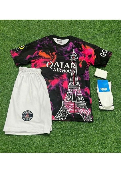 P.s.g 2023/24 Yeni Sezon Kylian Mbappé Eyfel Kuleli Konsept Çocuk Forması 4'lü Set fırsatları