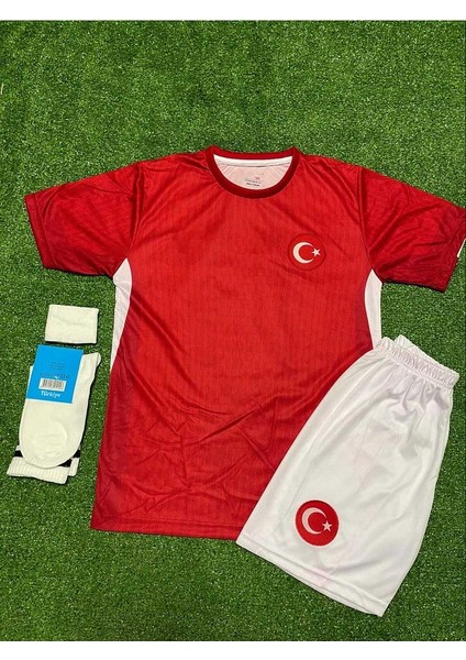 Türkiye Euro 2024 Hakan Çalhanoğlu Iç Saha Çocuk Forması 4'lü Set (Red) fiyatları