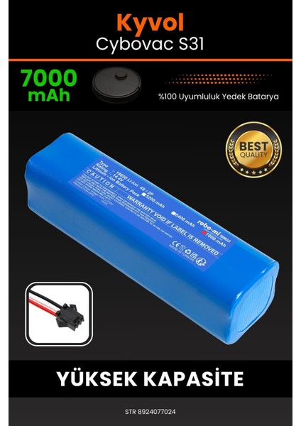 Robo- Mi Kyvol Cybovac S31 7000MAH Robot Süpürge Bataryası - Koruma Katmanlı Batarya Teknolojisi