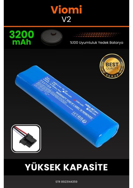 Robo- Mi Viomi V2 3200MAH Robot Süpürge Bataryası - Gerçek Kapasite, Maksimum Güvenlik