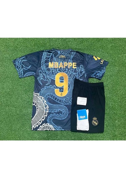 R.madridd 2024/25 Sezonu Kylian Mbappe Dragon Desenli Konsept Çocuk Forması 4'lü Set