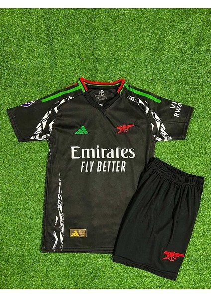 Arsenal 2024/25 Yeni Sezon Martin Ødegaard Deplasman Çocuk Forması 2'li Set (Black) fiyatları