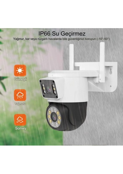 2k Çift Lensli Full Hd Kablosuz Güvenlik,ptz Otomatik Takip ile Iç ve Dış Mekan Için Wifi Kamera,