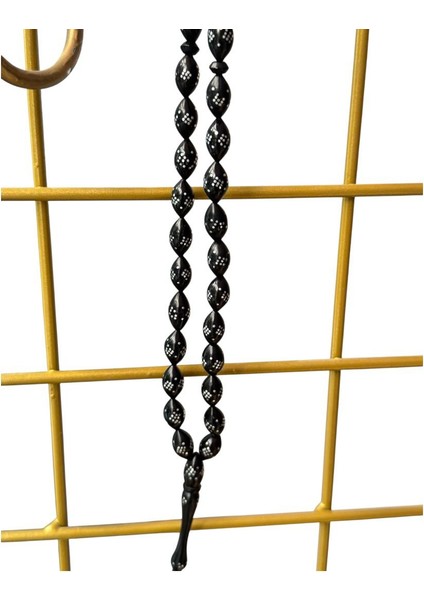 Siyah Kuka Gümüş Detaylı Erkek Doğal Taş Tesbih fiyatları