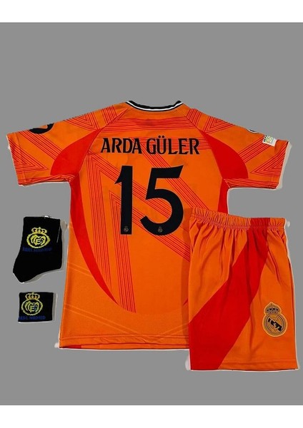 Arda Güler 2024-25 Yeni Sezon R,e,a,l, M,a,d,r,i,d, Deplasman Çocuk Forması 4'lü Set