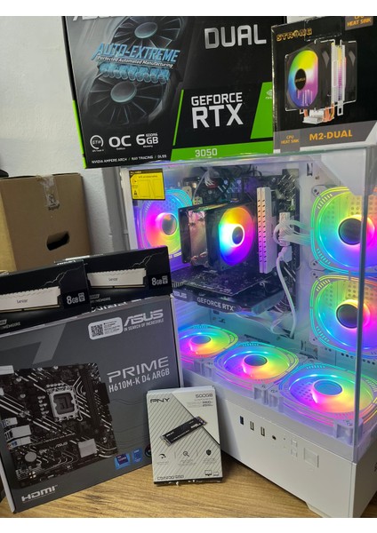 Diamond Oyuncu Bilgisayarı Intel 14. Nesil Işlemcili Rtx 3050 6gb Ekran Kartlı 16GB Ram 500GB Ssd'li Oyun Canavarı Ddr4 WIN11 Kurulu Hazır Sistem
