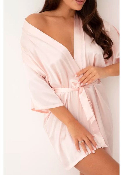 Saten Kuşaklı Mini Sabahlık Bride Sabahlık-Rahat,çeyizlik modelleri