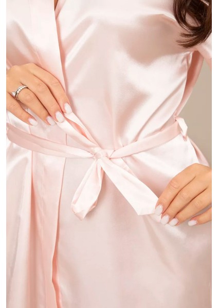 Saten Kuşaklı Mini Sabahlık Bride Sabahlık-Rahat,çeyizlik indirimleri