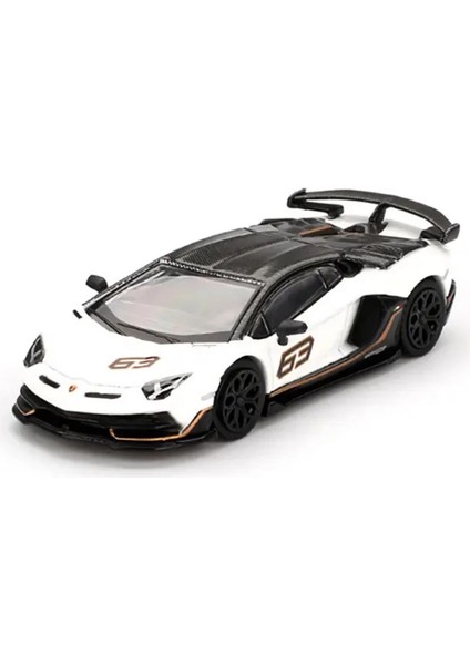 Mini Gt 1/64 Lamborghini Aventador Svj 63 Bianco Asopo
