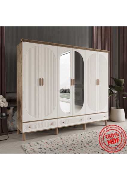 Soho 6 Kapaklı Aytaşı Gardırop Tamamı Mdf