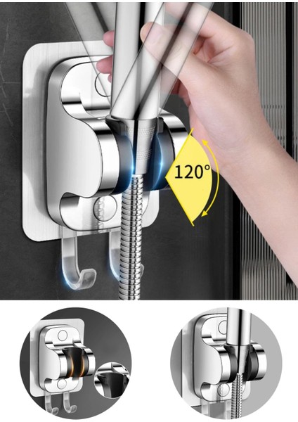 Masaj Başlıklı Filtreli Duş Başlığı + 1.5m Duş Hortumu + Yapışkan Duş Askısı Seti | Akd Marka - Duş Keyfi fiyatları