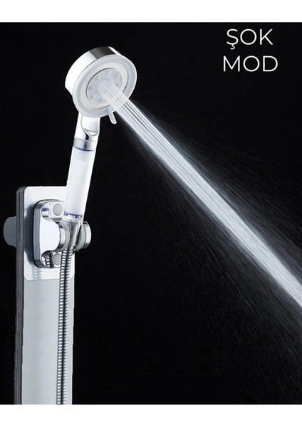 Masaj Başlıklı Filtreli Duş Başlığı + 1.5m Duş Hortumu + Yapışkan Duş Askısı Seti | Akd Marka - Duş Keyfi indirimleri