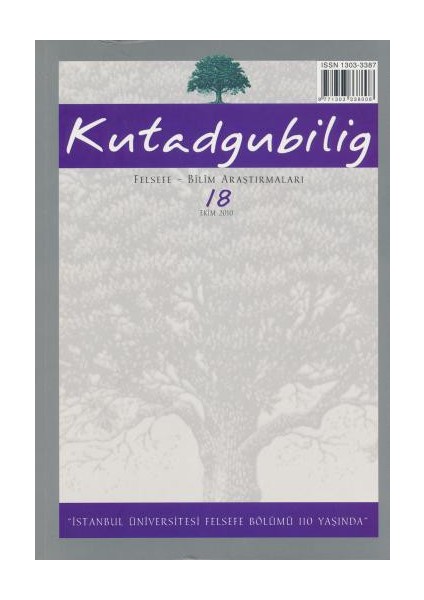 Kutadgubilig Dergisi Sayı 18 - 2010 Felsefe Bilim Araştırmaları Dergah Yayınları
