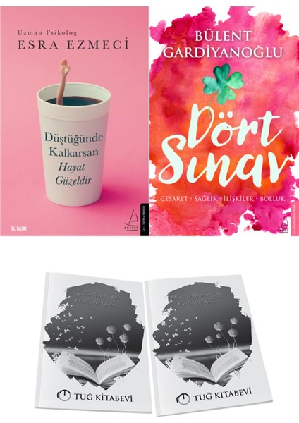 Düştüğünde Kalkarsan Hayat Güzeldir ve Dört Sınav: Cesaret-Sağlık-Ilişkiler-Bolluk + Hediyeli