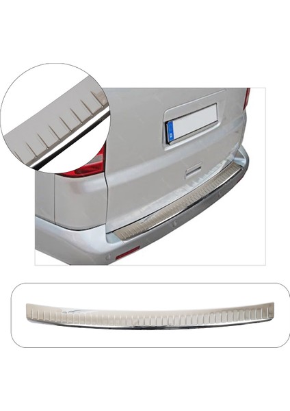 Volkswagen T5 Uyumlu 2003-2012 Krom Arka Tampon Üstü Koruma Paslanmaz Çelik
