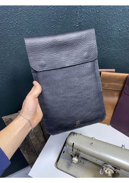 Siyah Flotter Dana Derisi Macbook Air & Pro 13.3'' 14'' Inç Uyumlu Zarf Kılıf, Minimalist Laptop Kılıf