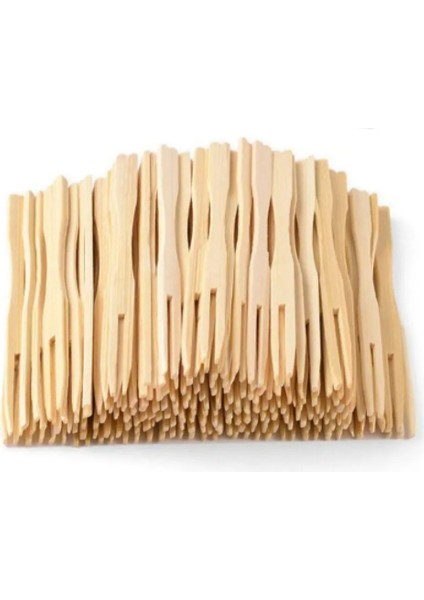 Cips Çatalı 9 cm 100 Adet Bambu Kürdan Hamburger Pasta Kürdanı Süsü Bambu Çöp Şiş Yemek Kürdanı modelleri