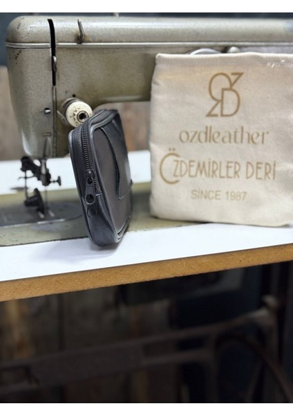 Büyük Boy 2 Gözlü Deri Kemerlik, Hakiki Deri Kemer Cüzdanı, Bozuk Para Cüzdanı, Kemer Çantası Siyah Tek Ebat Unisex modelleri
