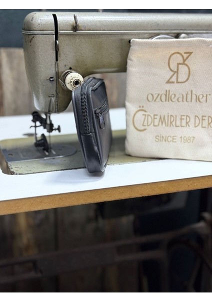 Büyük Boy 2 Gözlü Deri Kemerlik, Hakiki Deri Kemer Cüzdanı, Bozuk Para Cüzdanı, Kemer Çantası Siyah Tek Ebat Unisex fırsatları