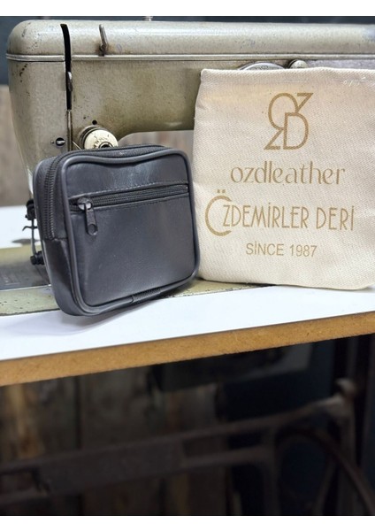 Büyük Boy 2 Gözlü Deri Kemerlik, Hakiki Deri Kemer Cüzdanı, Bozuk Para Cüzdanı, Kemer Çantası Siyah Tek Ebat Unisex indirimleri